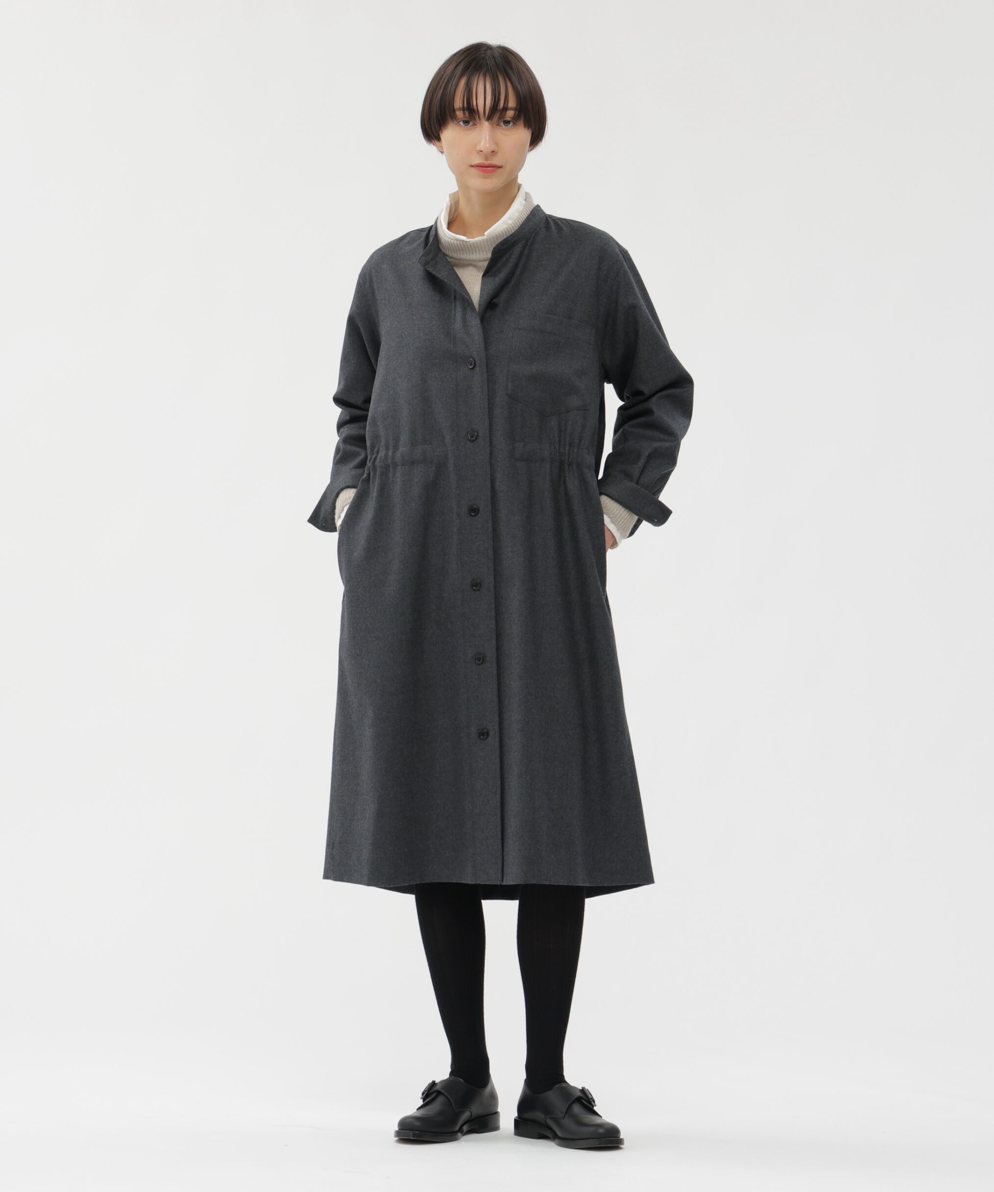  「LIGHT FLANNEL DRESS」|ワンピース|DARK CHARCOAL4