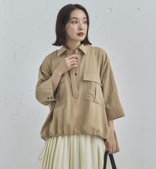 Doux archives「【セットアップ対応】スキッパードロストシャツ」|シャツ・ブラウス|BEIGE