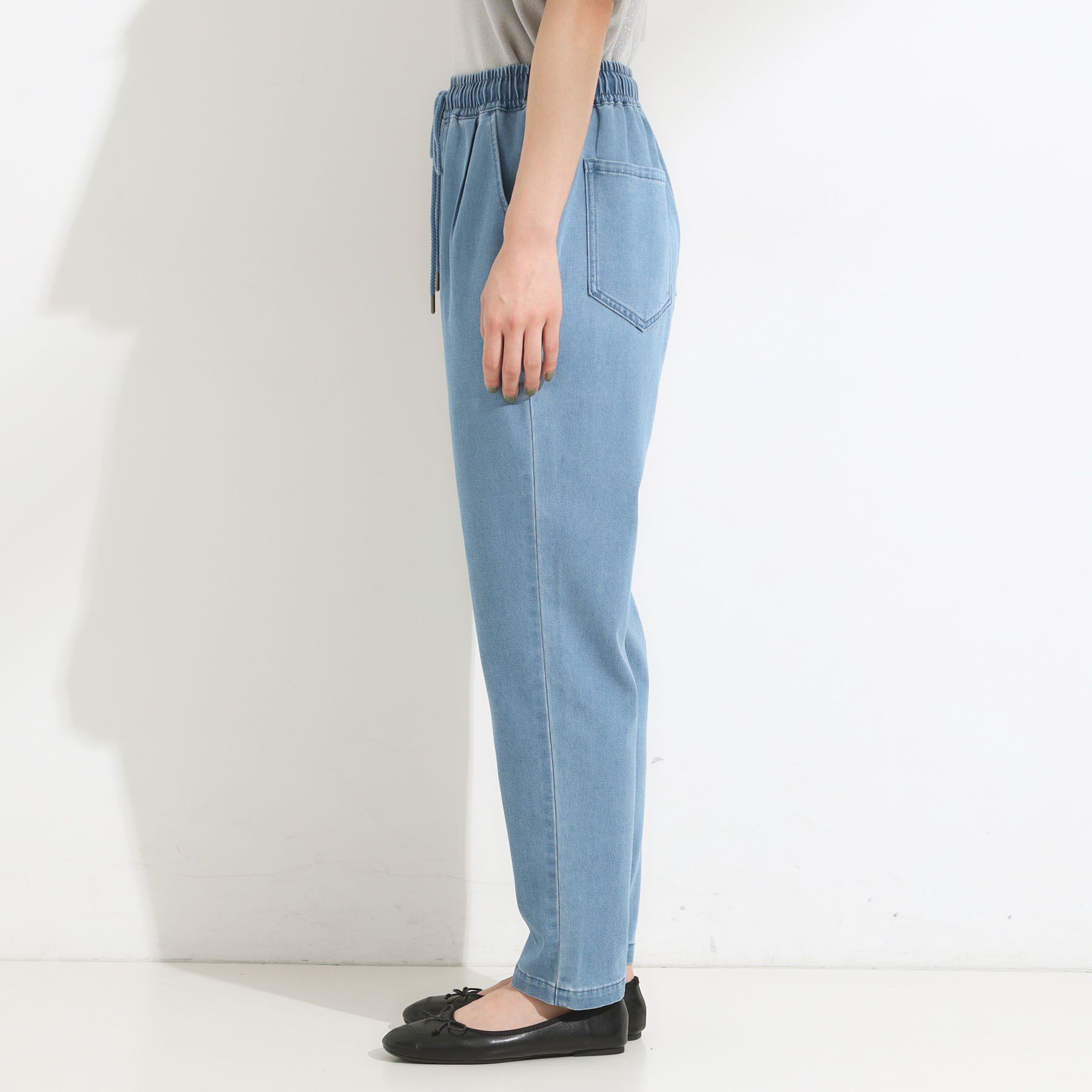 SHOO･LA･RUE「【高レビュー/SS-LL/美脚シルエット】自然に体型カバー イージーデニム テーパードパンツ」|デニム|