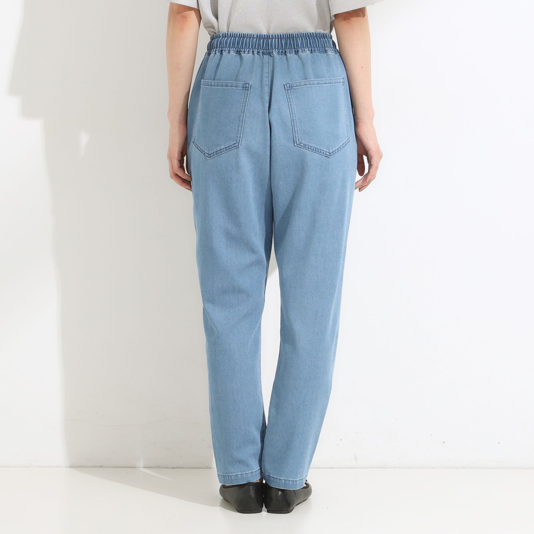 SHOO･LA･RUE「【高レビュー/SS-LL/美脚シルエット】自然に体型カバー イージーデニム テーパードパンツ」|デニム|