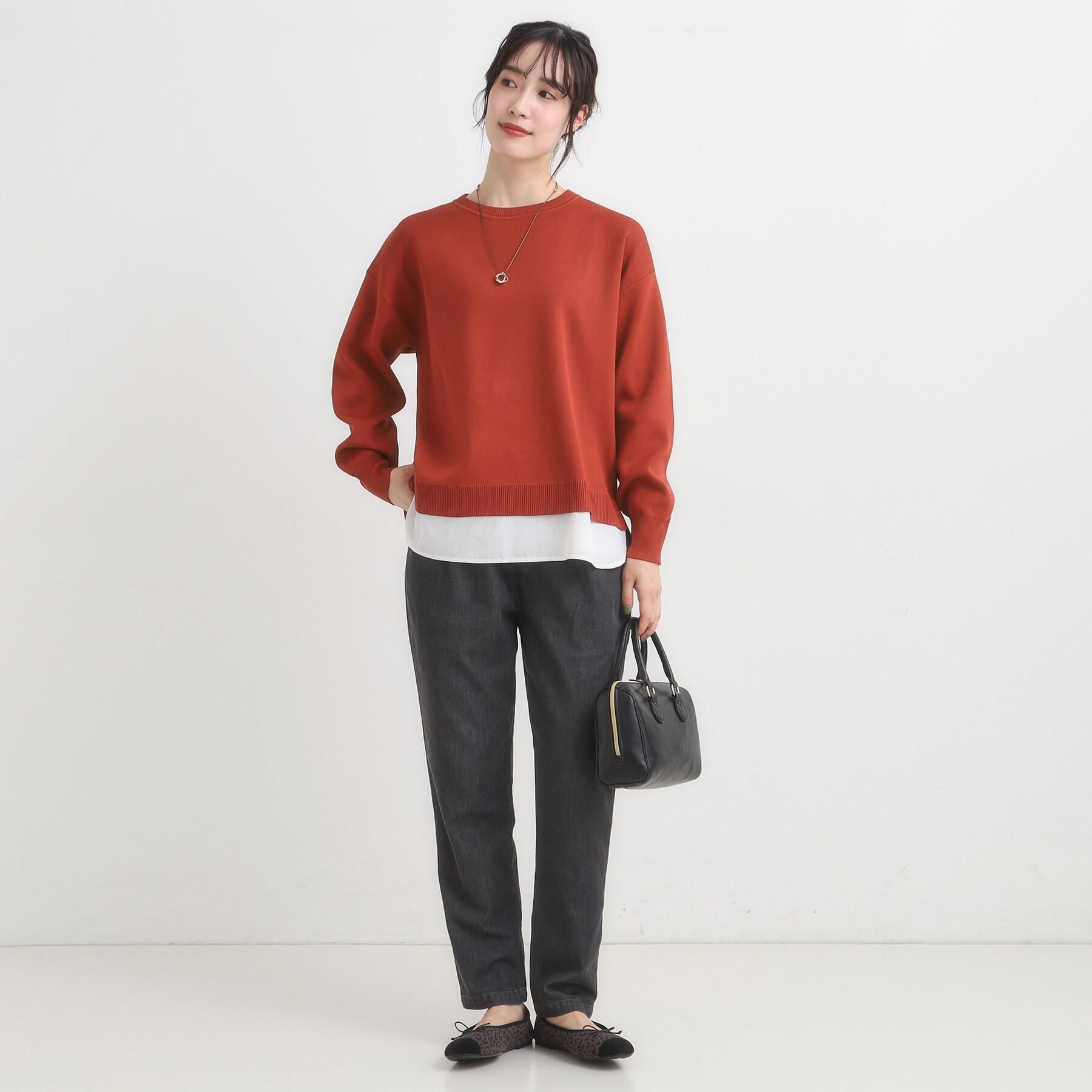 SHOO･LA･RUE「【高レビュー/SS-LL/美脚シルエット】自然に体型カバー イージーデニム テーパードパンツ」|デニム|