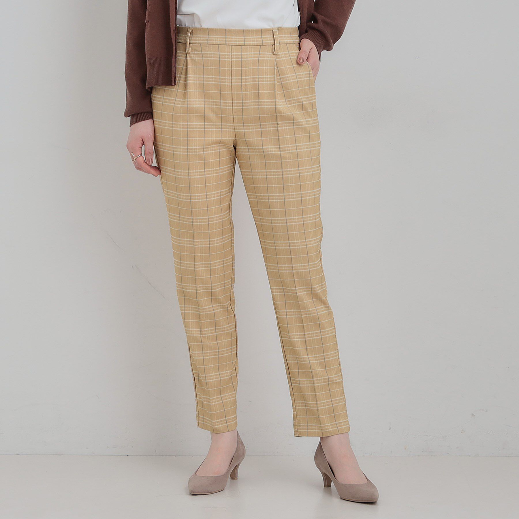 SHOO･LA･RUE「【洗濯機可/S-LL/あったか】すっきり上品に 裏起毛テーパードパンツ」|その他|