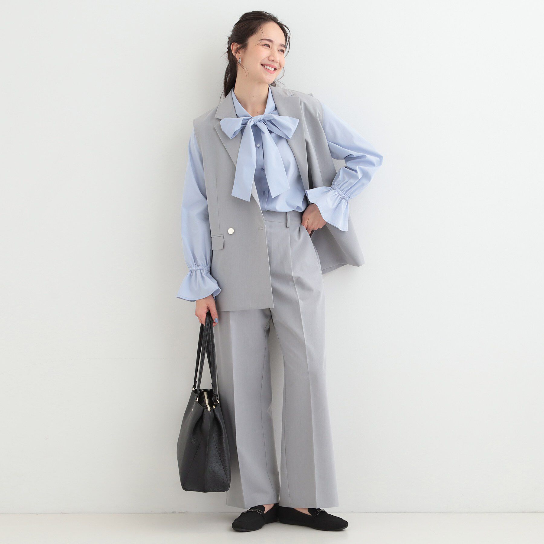 SHOO･LA･RUE「イージーケアリボンブラウス」|シャツ・ブラウス|