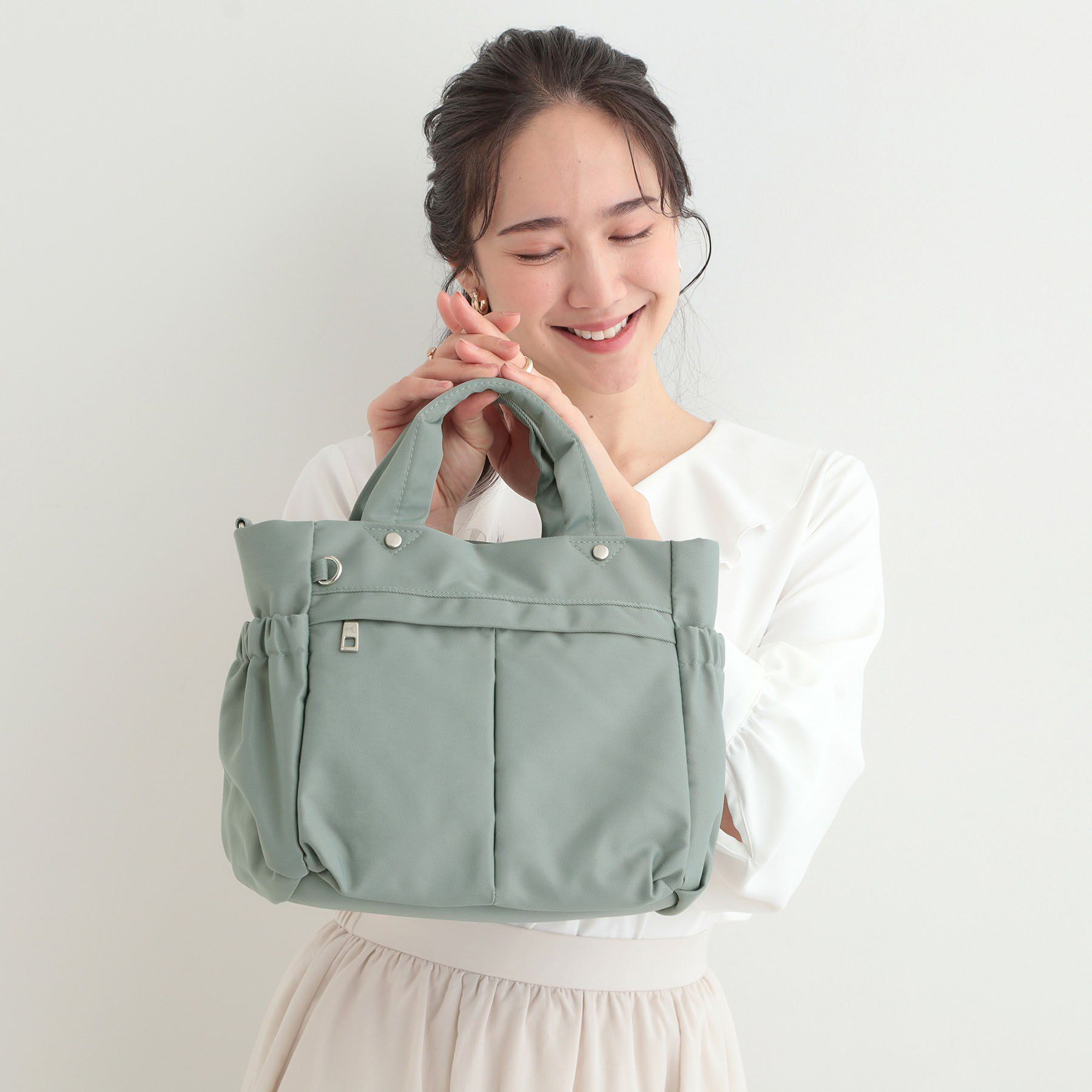 SHOO･LA･RUE「【撥水】9ポケットトート」|トートバッグ|グリーン(022)