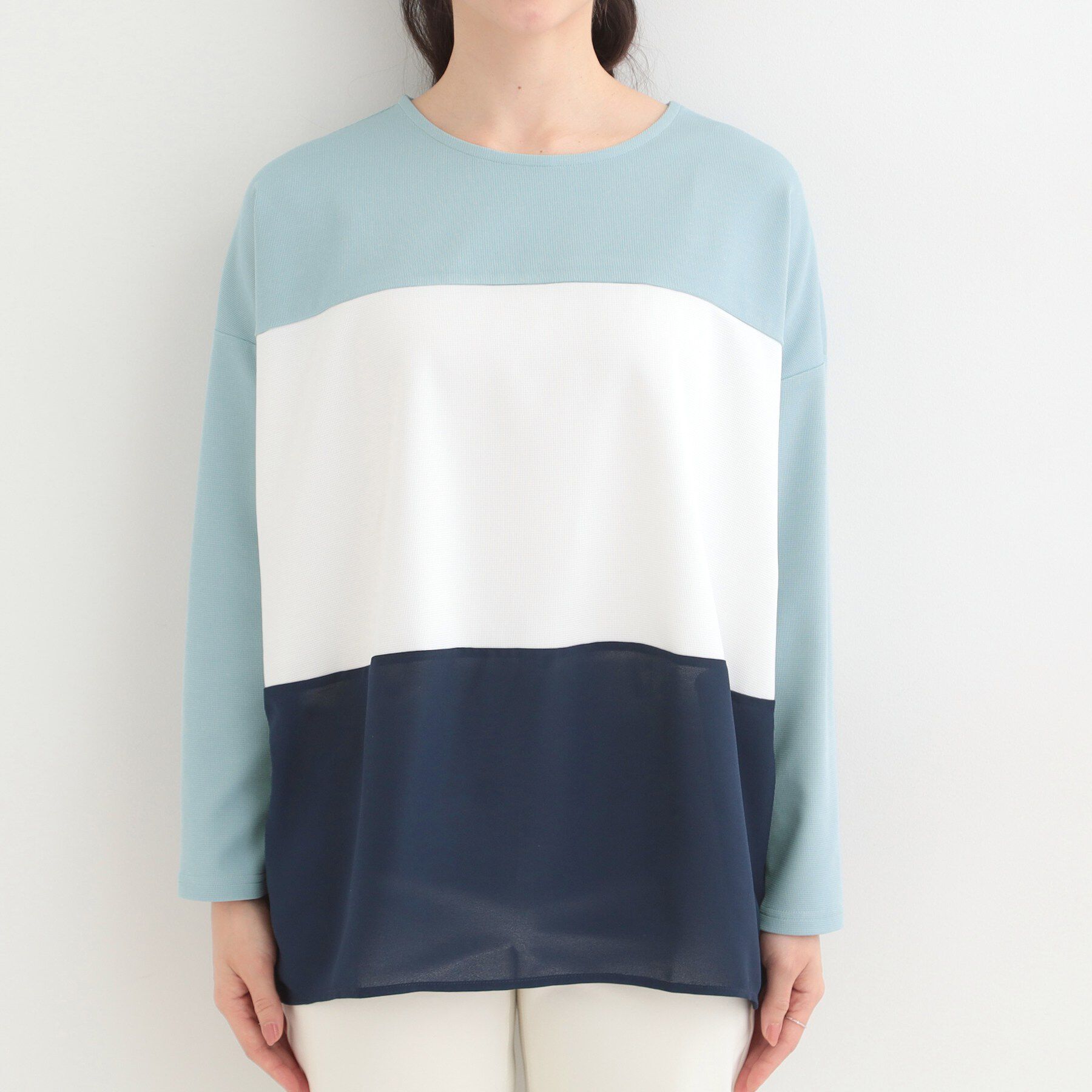 SHOO･LA･RUE「3段切り替え配色トップス」|Tシャツ・カットソー|