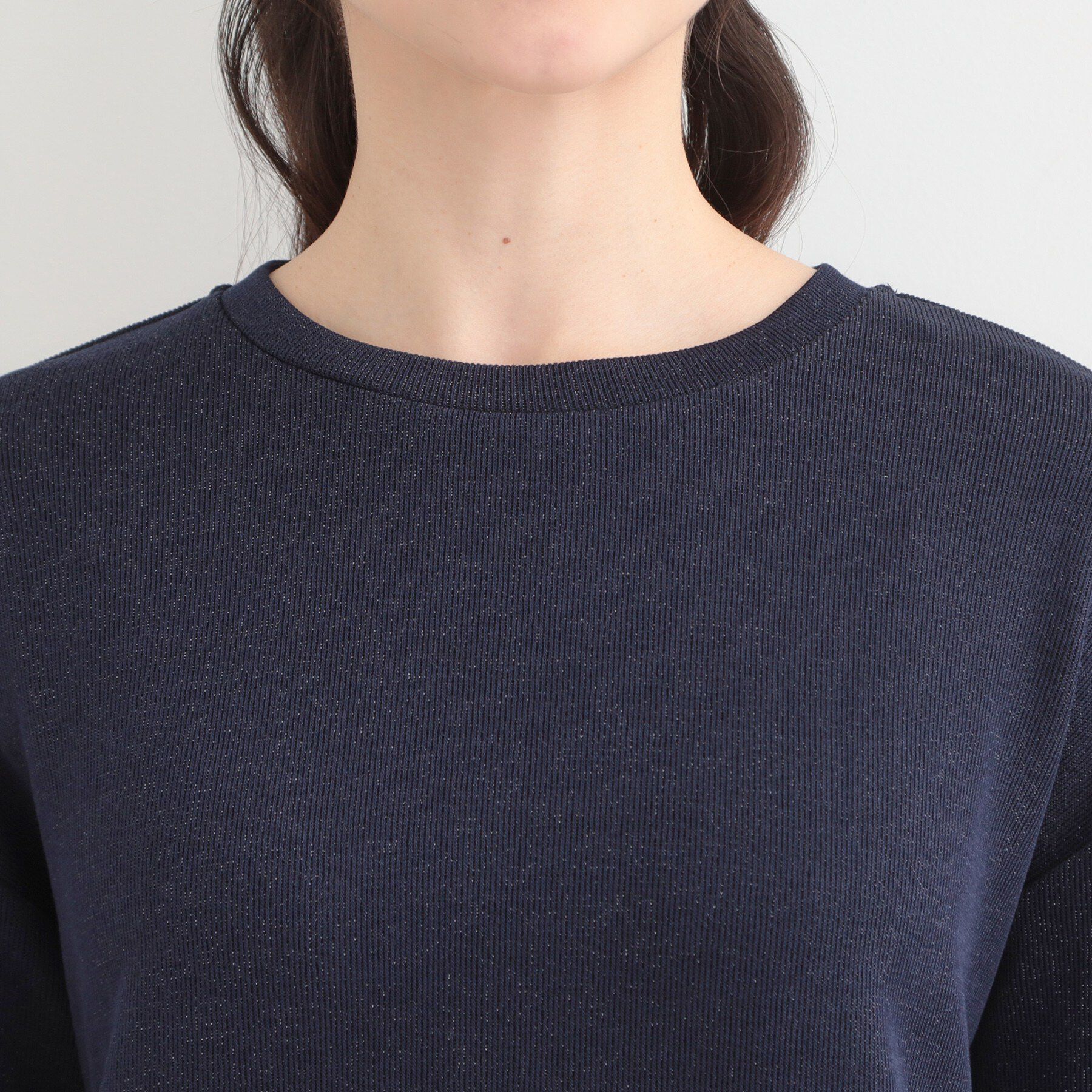 SHOO･LA･RUE「1枚でサマ見え ラメニットソーレイヤード風トップス」|Tシャツ・カットソー|