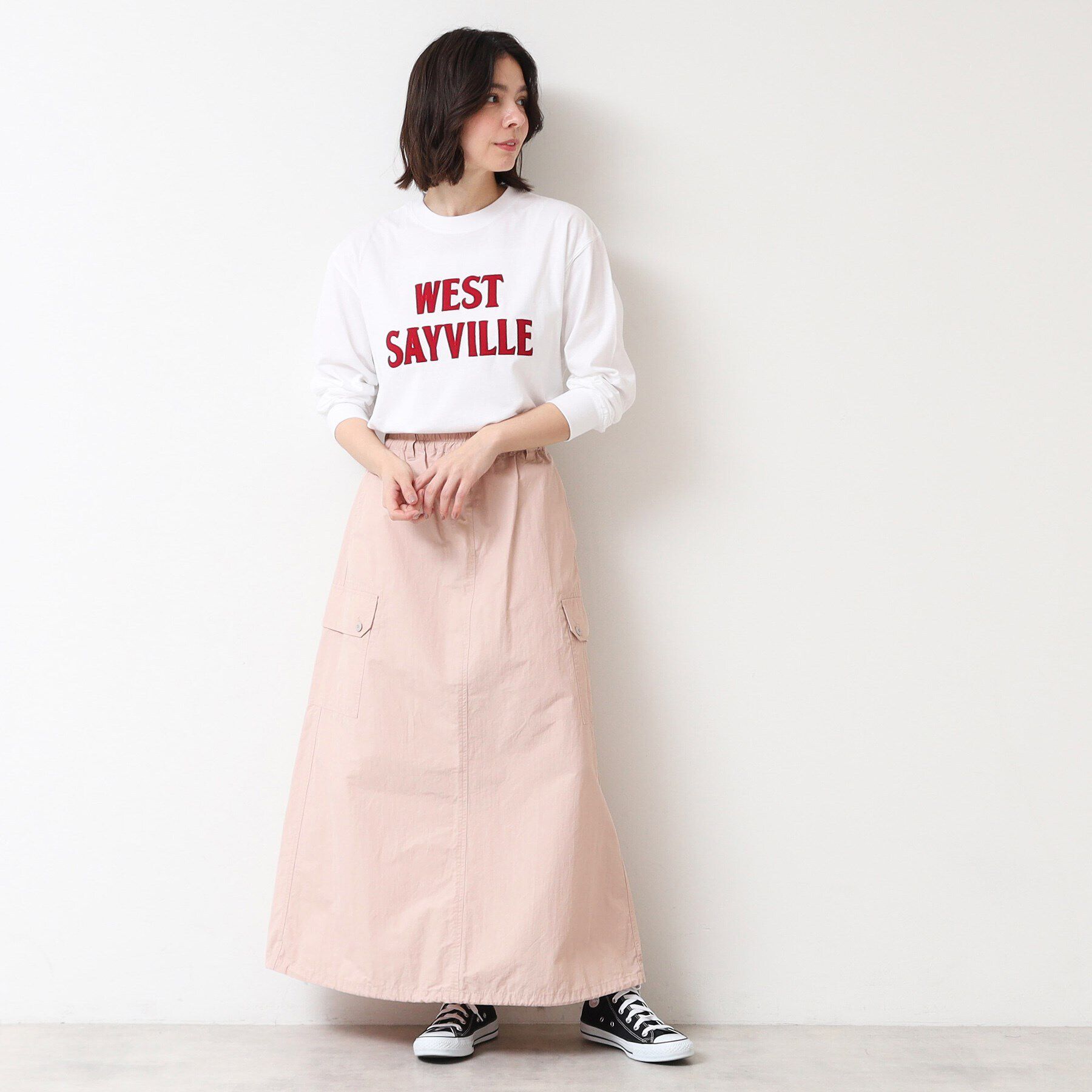 Dessin「【洗える・ウエストゴム】スピンドル付カーゴスカート」|スカート|