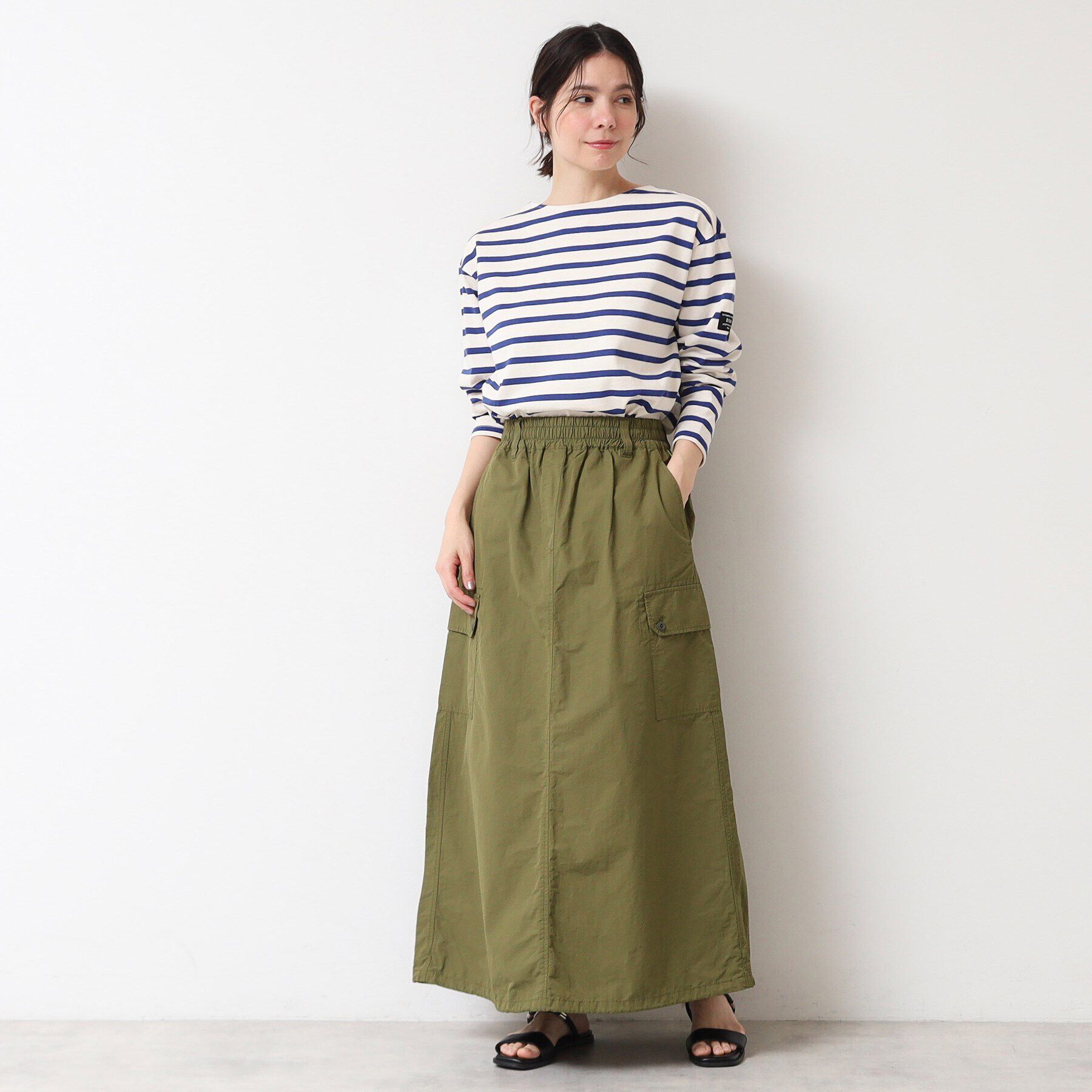 Dessin「【洗える・ウエストゴム】スピンドル付カーゴスカート」|スカート|