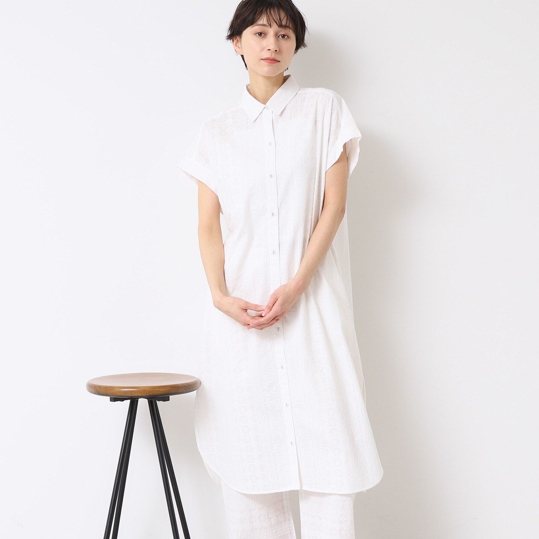 Dessin「【インド刺繍・セットアップ可能・洗える】シャツワンピース」|ワンピース|