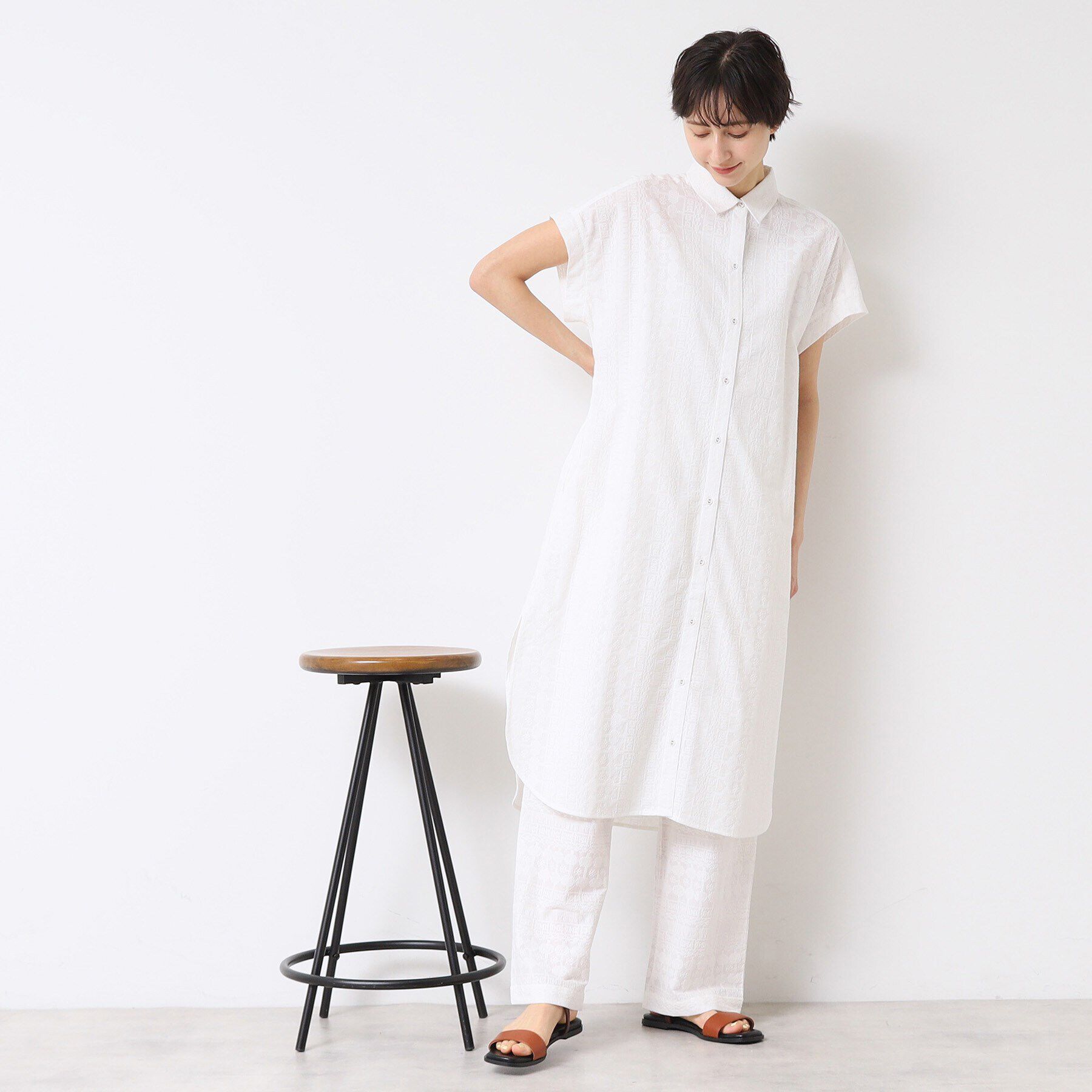 Dessin「【インド刺繍・セットアップ可能・洗える】シャツワンピース」|ワンピース|