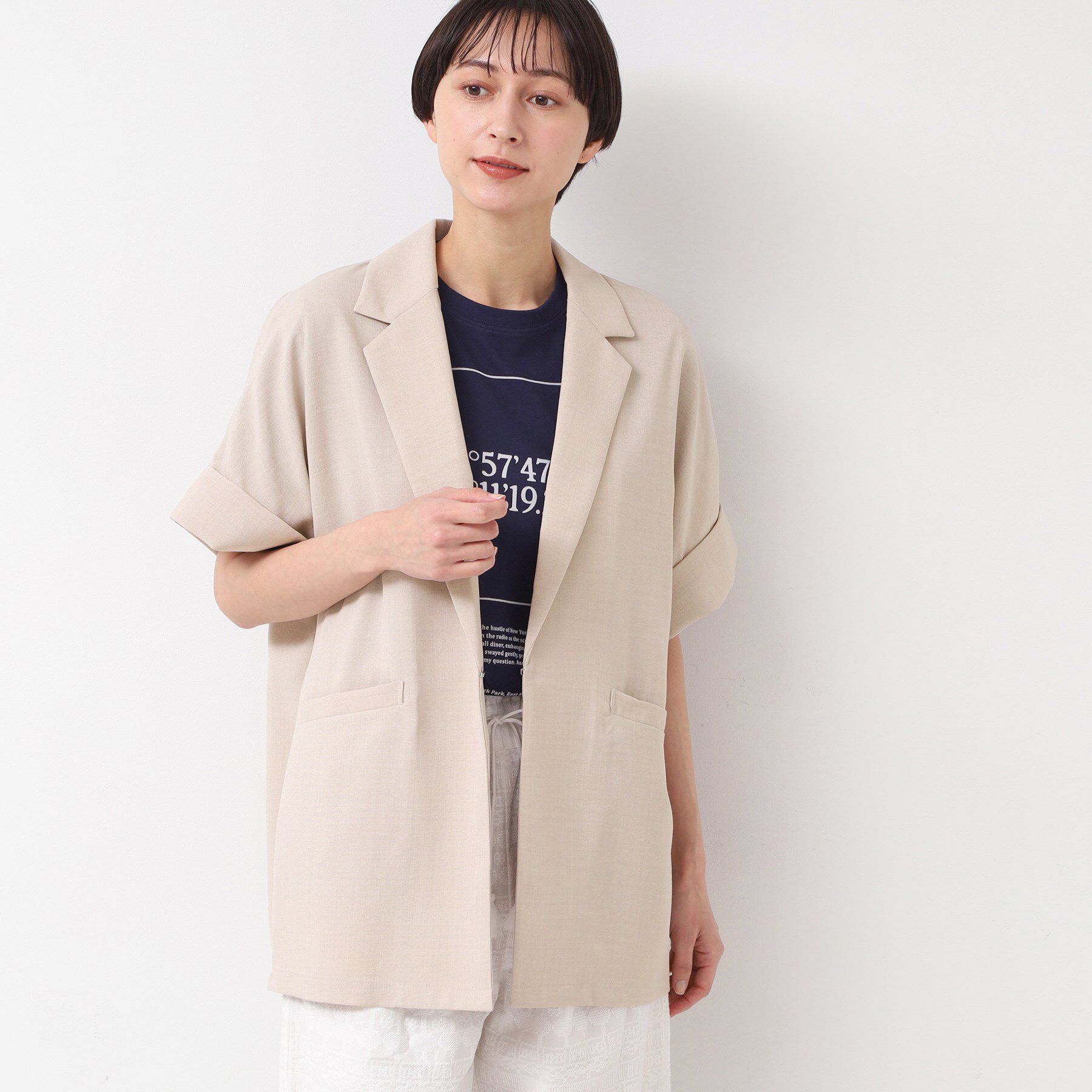 Dessin「【洗える】半袖テーラードジャケット」|テーラードジャケット|