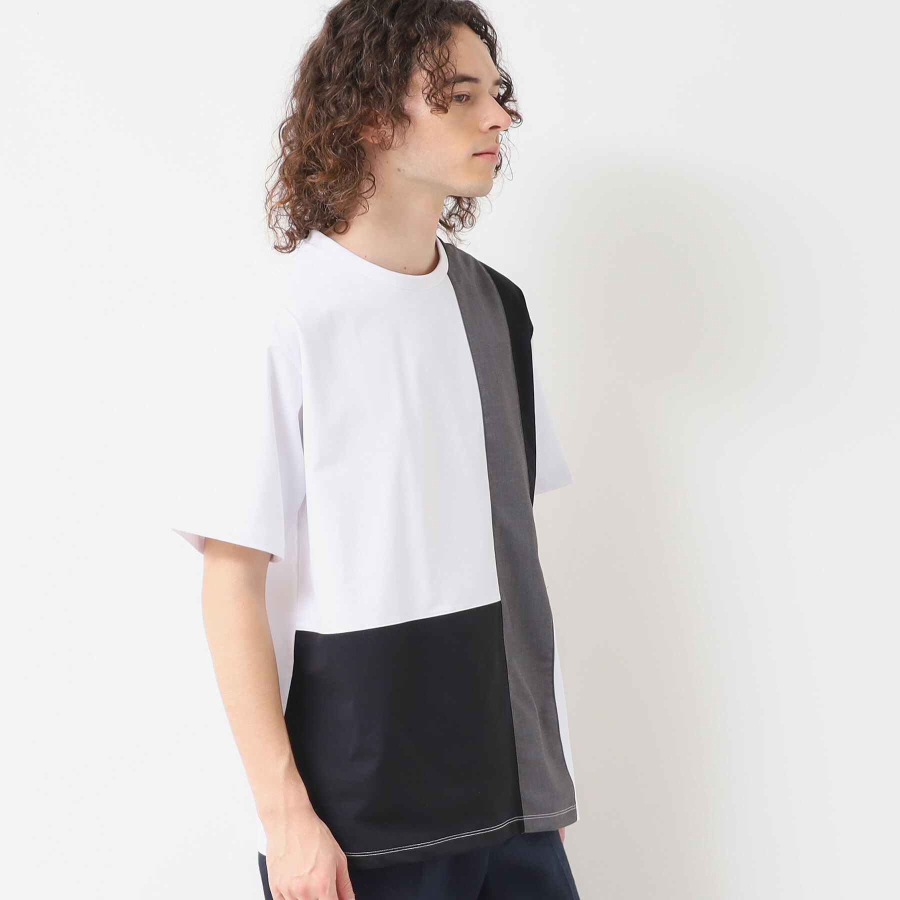 Dessin「【洗える】ブロック切り替えTシャツ」|Tシャツ・カットソー|