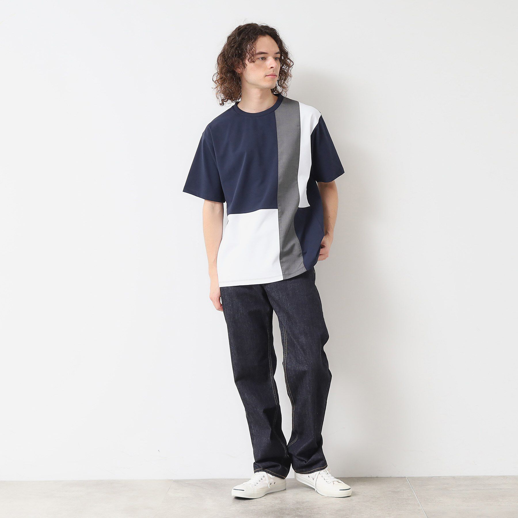 Dessin「【洗える】ブロック切り替えTシャツ」|Tシャツ・カットソー|