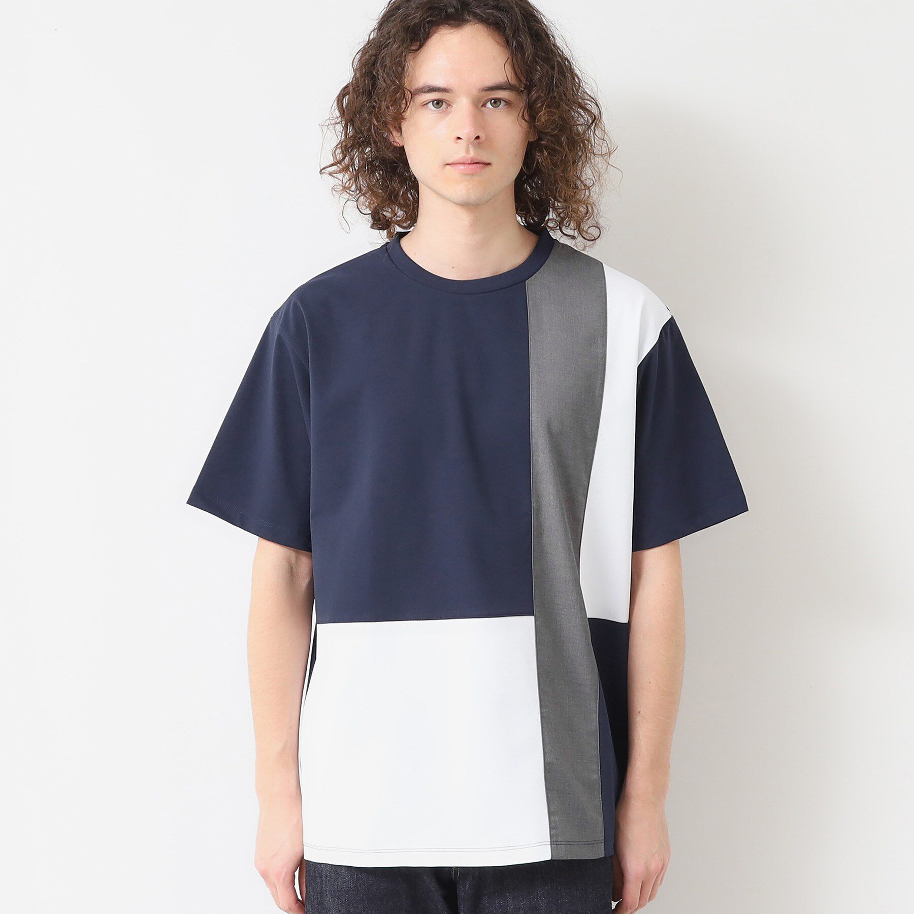 Dessin「【洗える】ブロック切り替えTシャツ」|Tシャツ・カットソー|