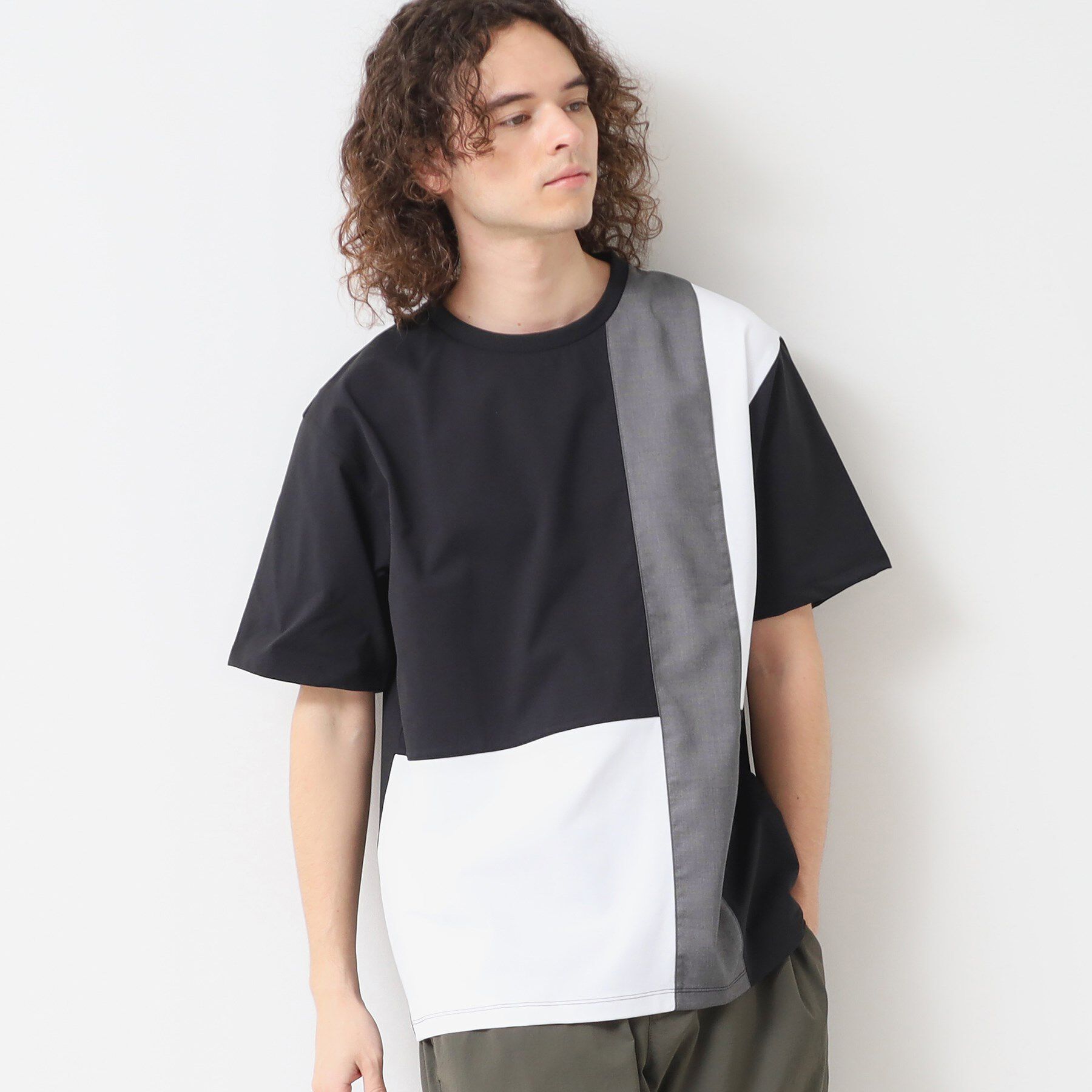 Dessin「【洗える】ブロック切り替えTシャツ」|Tシャツ・カットソー|