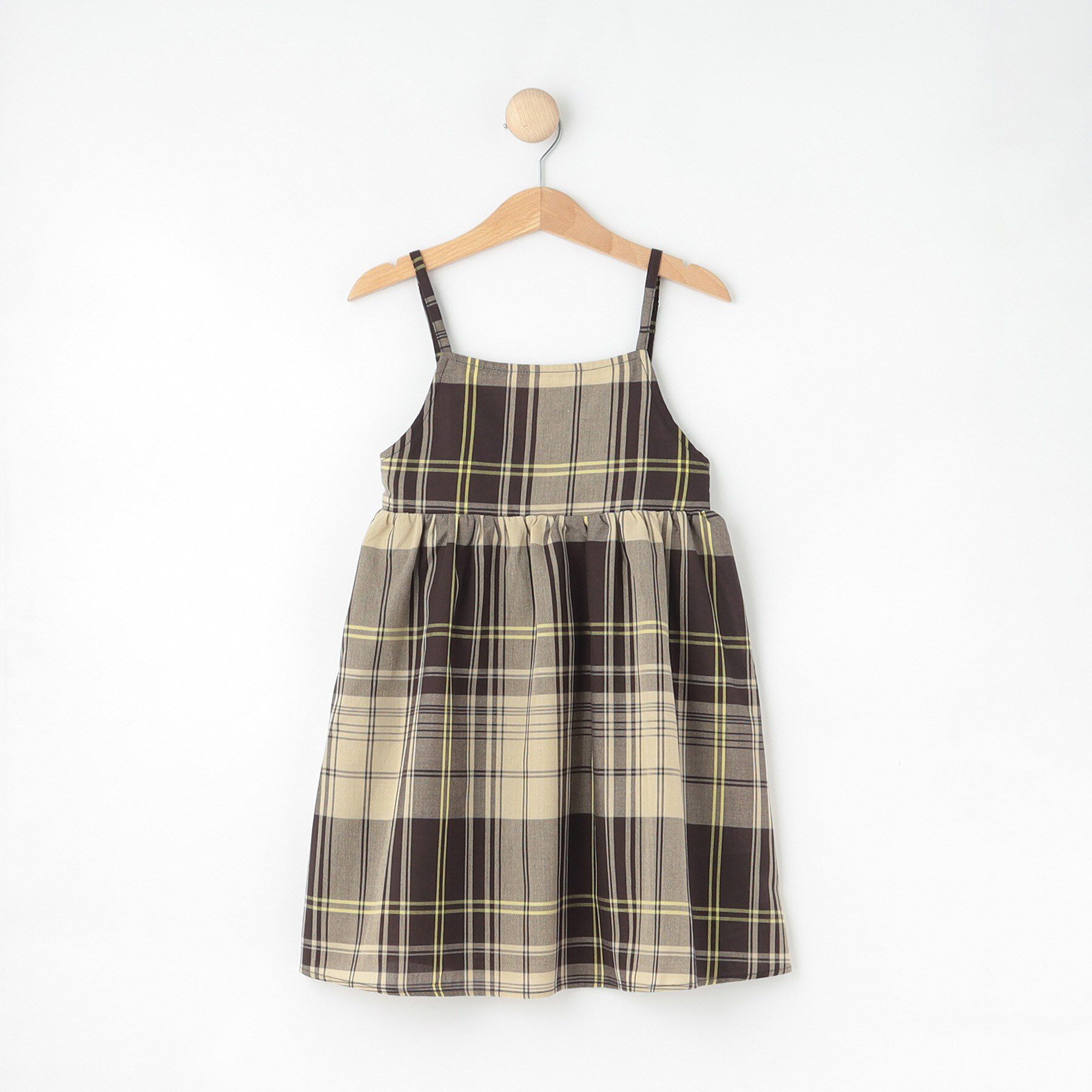 Dessin「【リンクコーデ】ガーゼチェックワンピース」|チュニック|ブラウン(243)