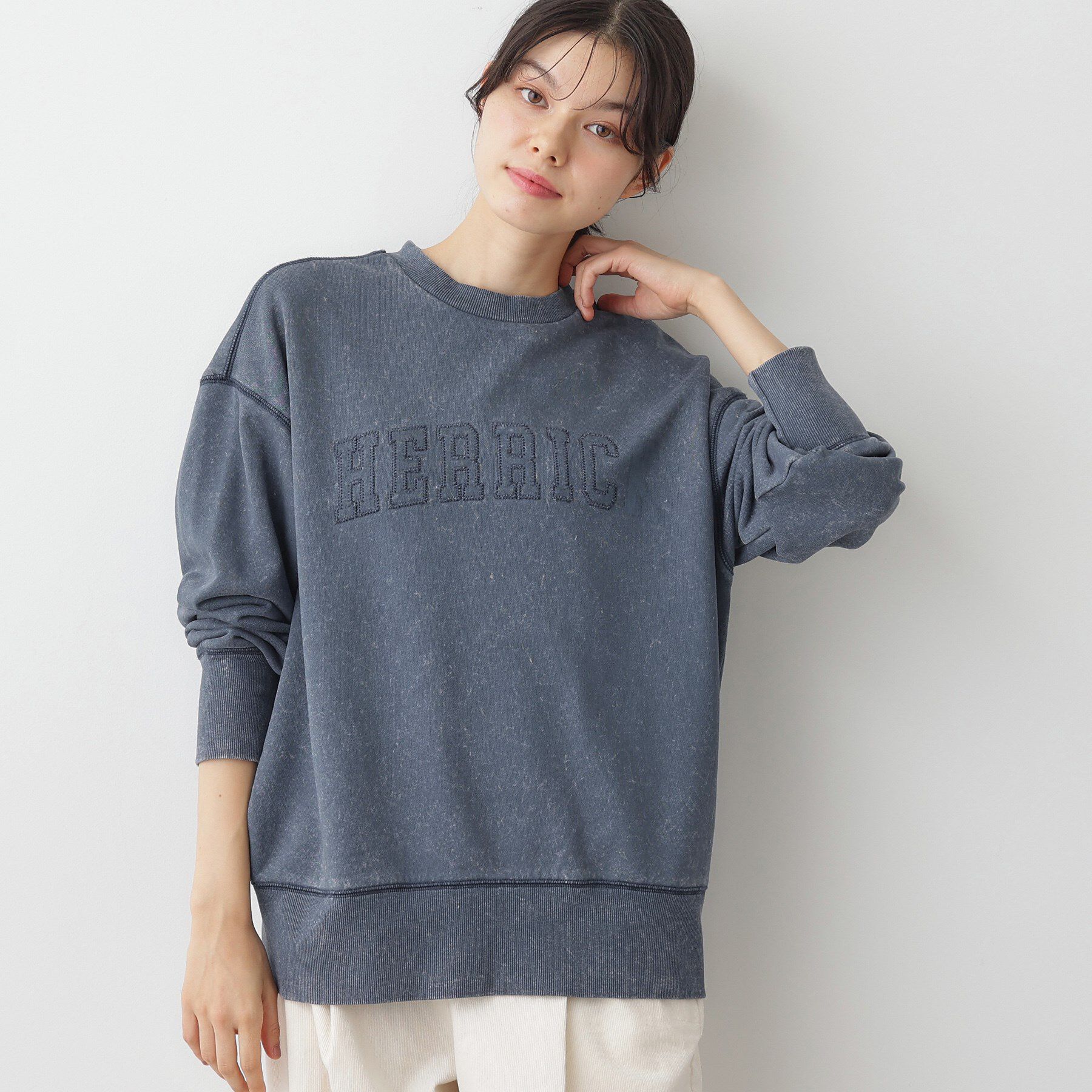 Dessin「【ユニセックス/洗える】ケミカルウォッシュ裏毛トレーナー」|パーカー|