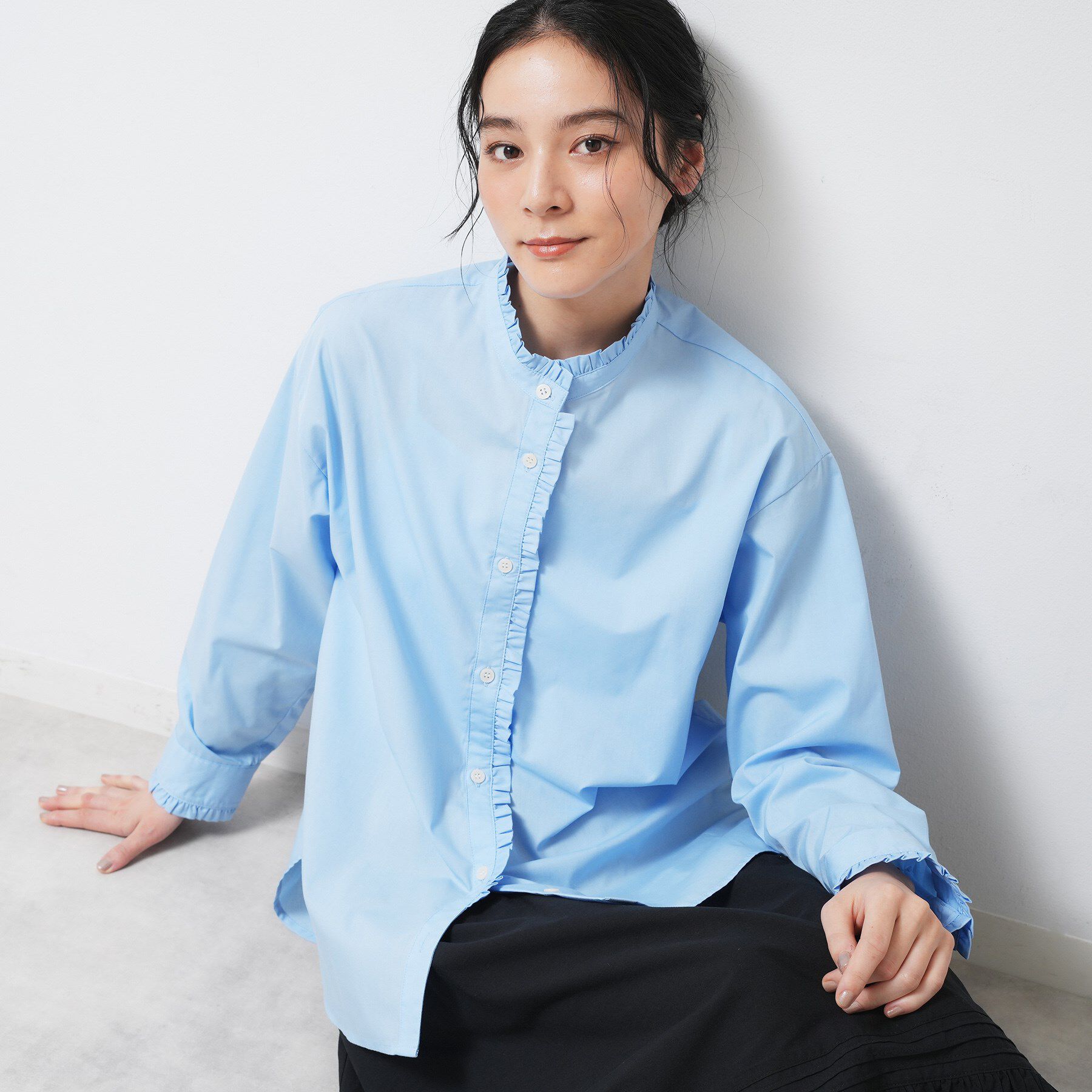 Dessin「【洗える】フリルネックブラウス」|シャツ・ブラウス|