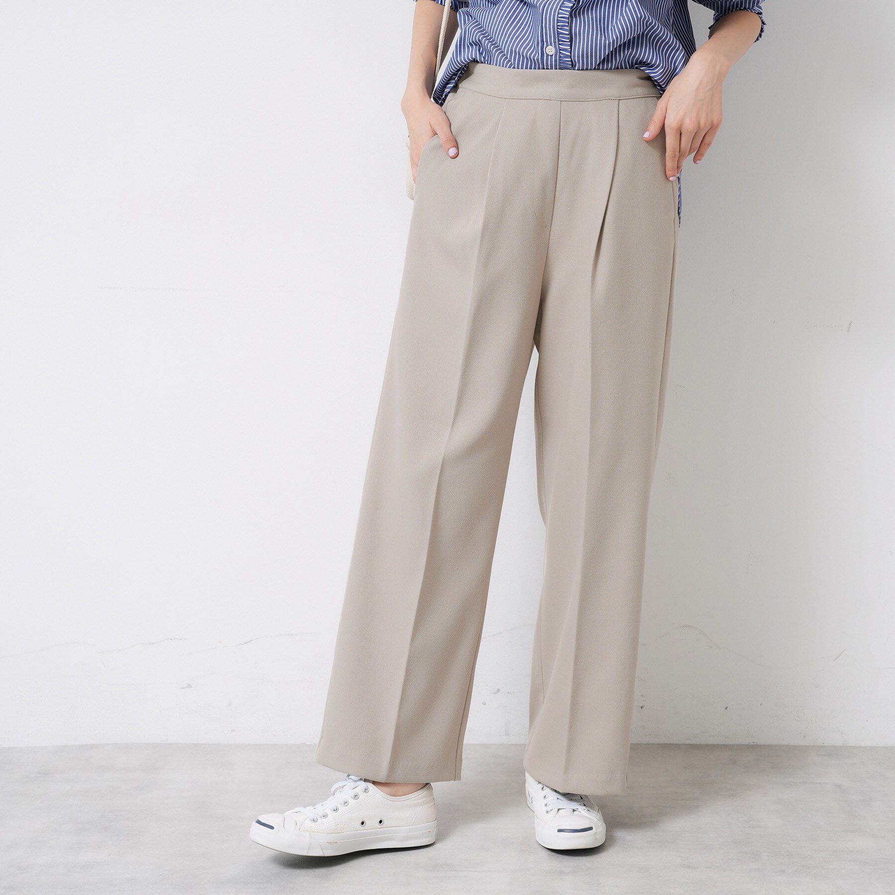 Dessin「【洗える】裏起毛セミワイドツイルパンツ」|その他|