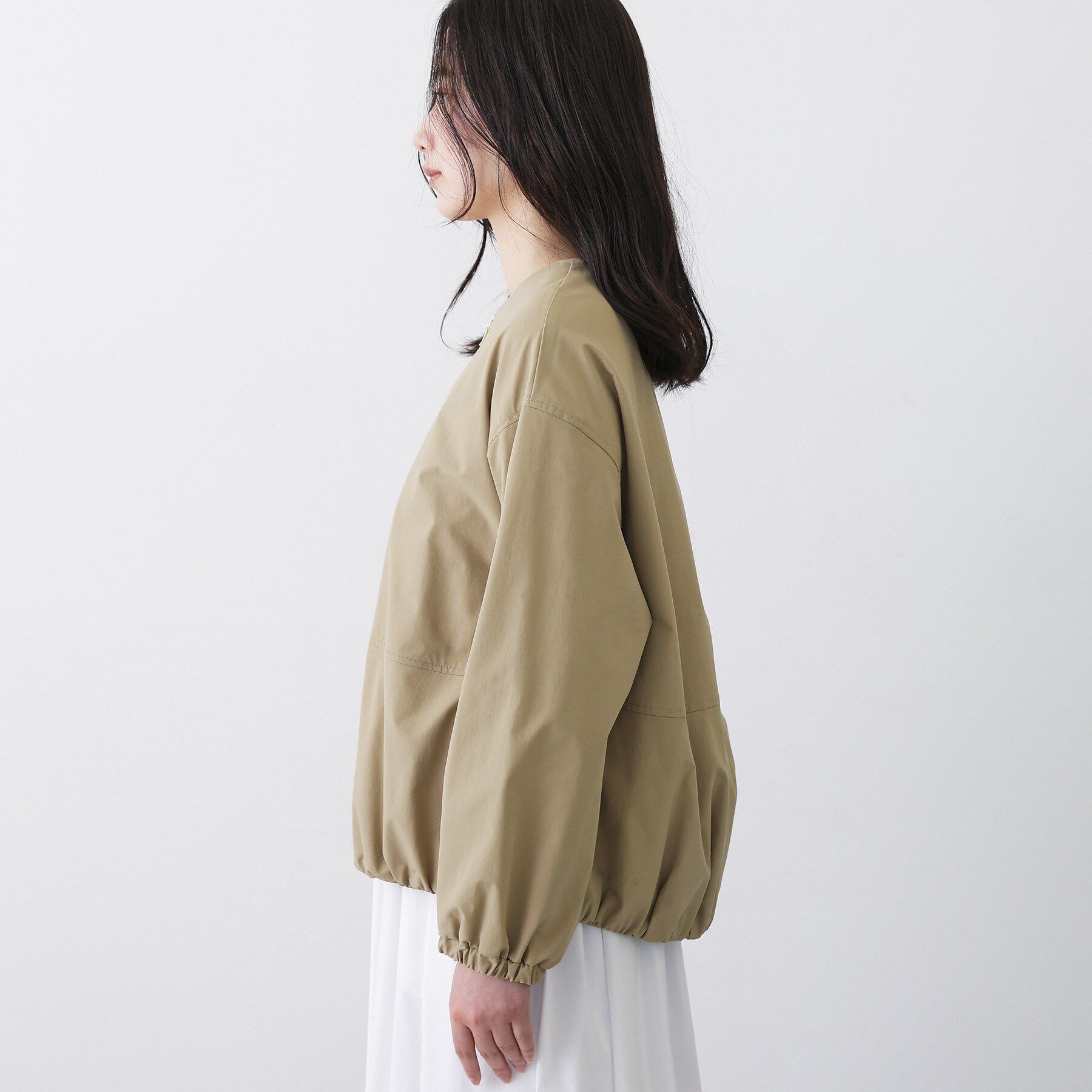 Dessin「【撥水/洗える】ノーカラーブルゾン」|ブルゾン・スタジャン|