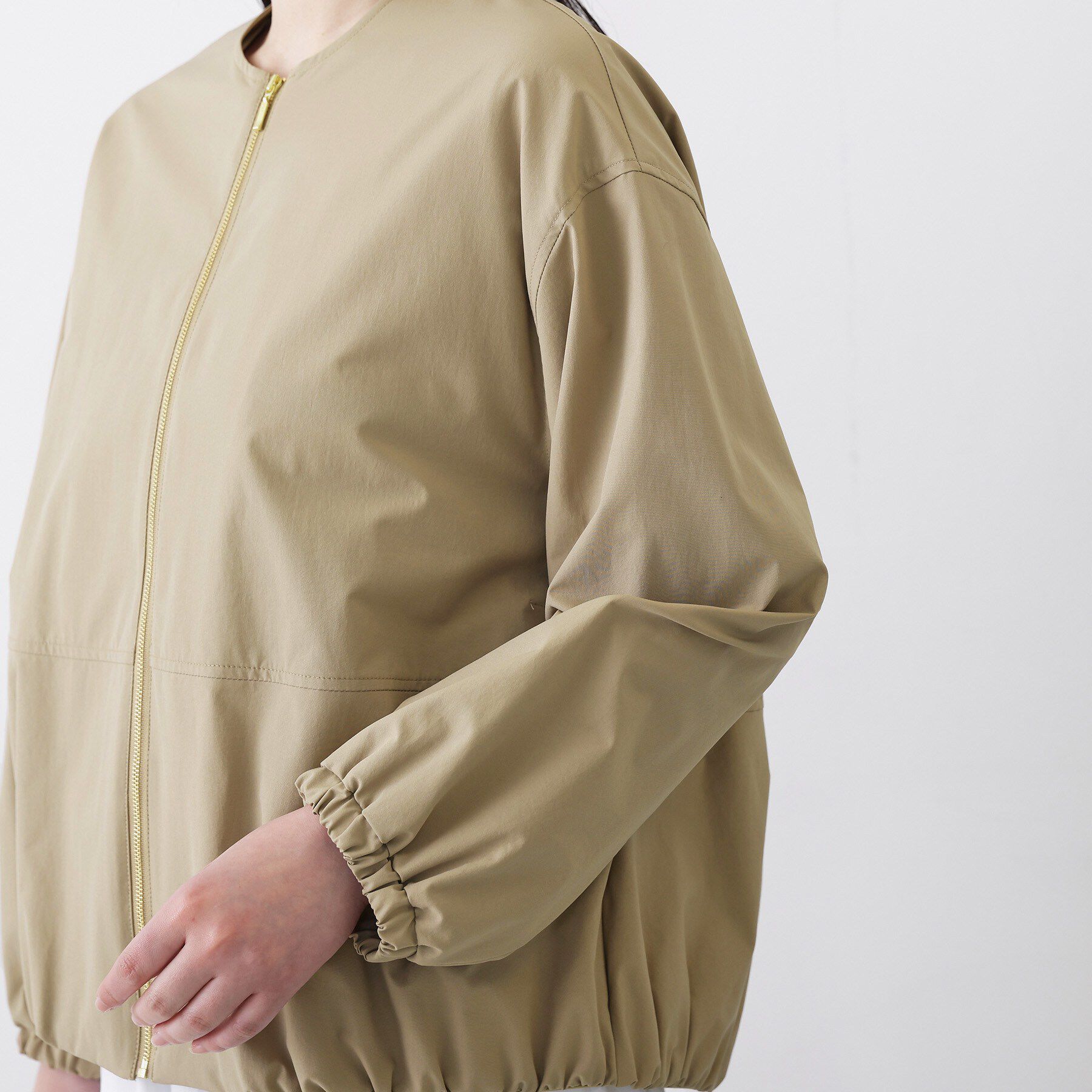 Dessin「【撥水/洗える】ノーカラーブルゾン」|ブルゾン・スタジャン|