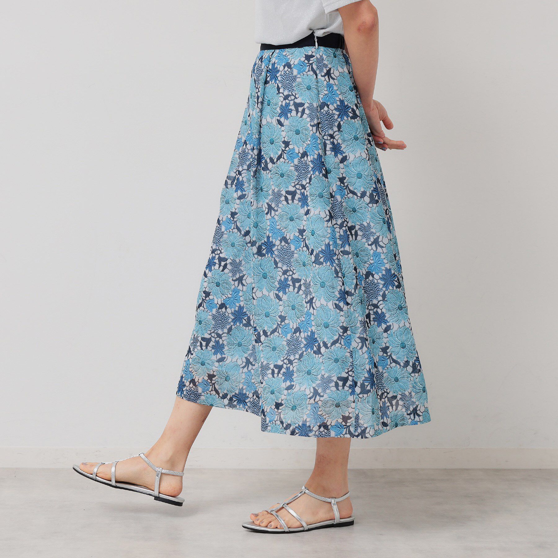 SunaUna「【&yours project／S～L】レース柄フレアスカート」|スカート|