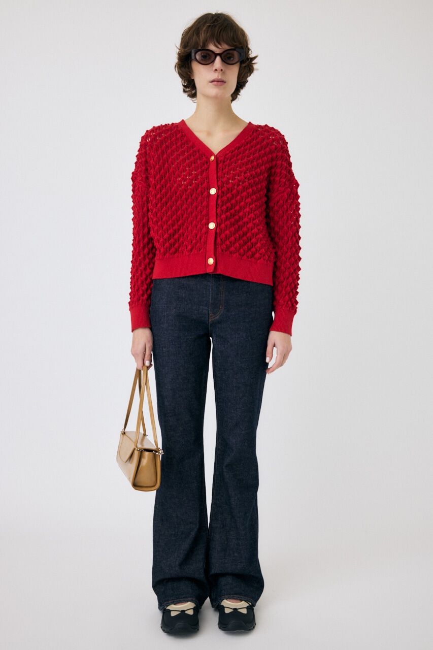 MOUSSY「PEAK STITCH ニットカーディガン」|カーディガン|