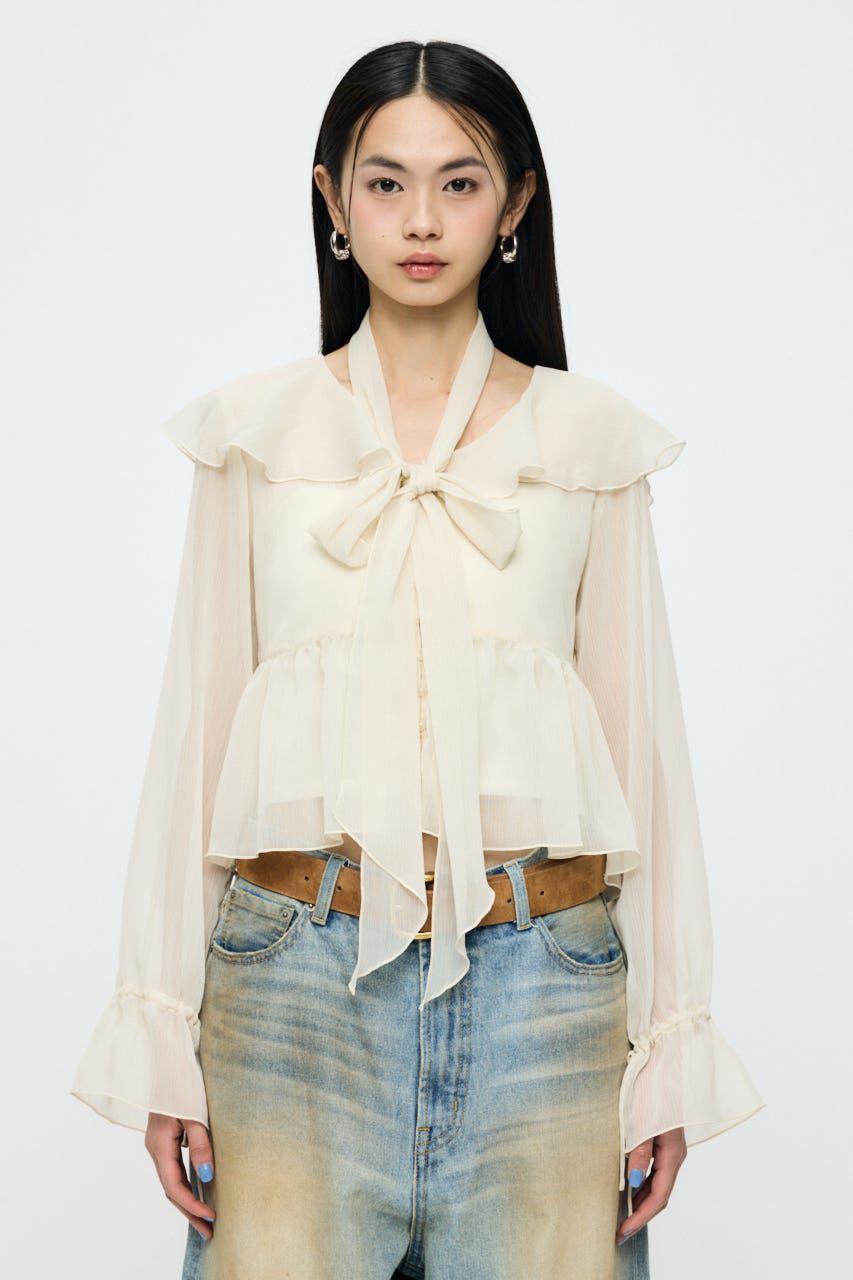 MOUSSY「BOW TIE CHIFFON ブラウス」|シャツ・ブラウス|IVOY3