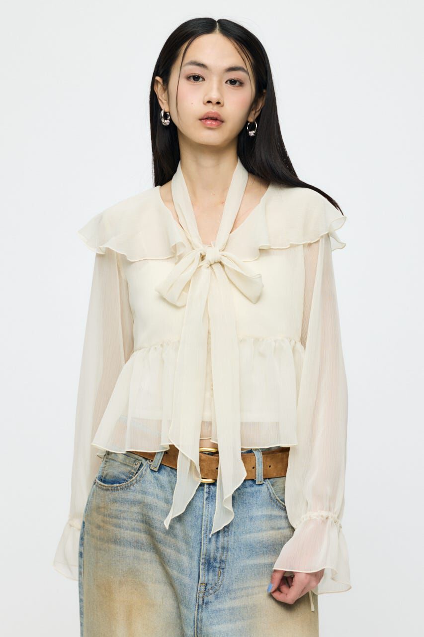 MOUSSY「BOW TIE CHIFFON ブラウス」|シャツ・ブラウス|