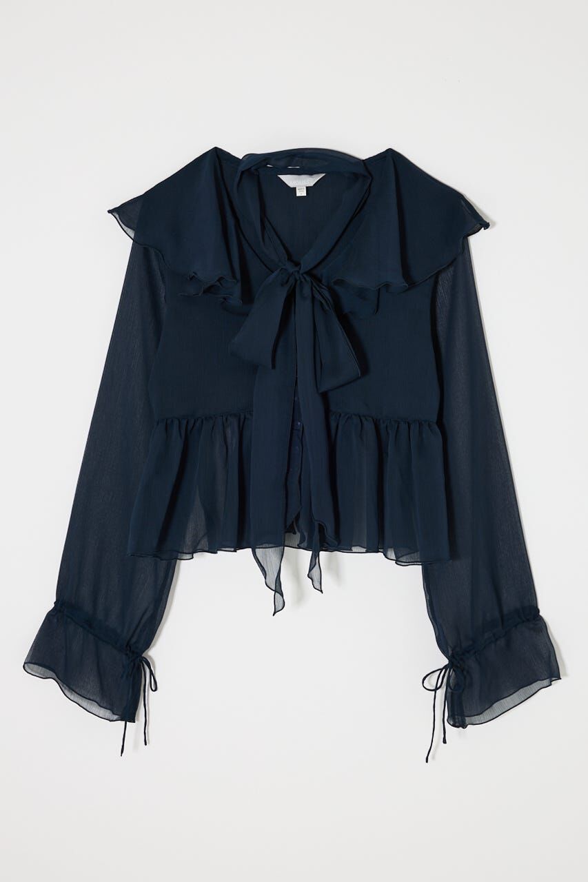 MOUSSY「BOW TIE CHIFFON ブラウス」|シャツ・ブラウス|NVY