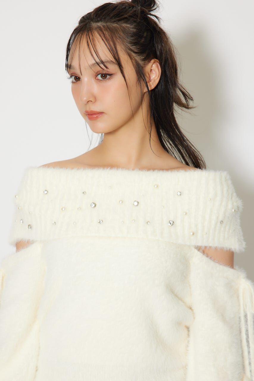 rienda「オフショルシャギーレディーニットトップス」|ニット・セーター|