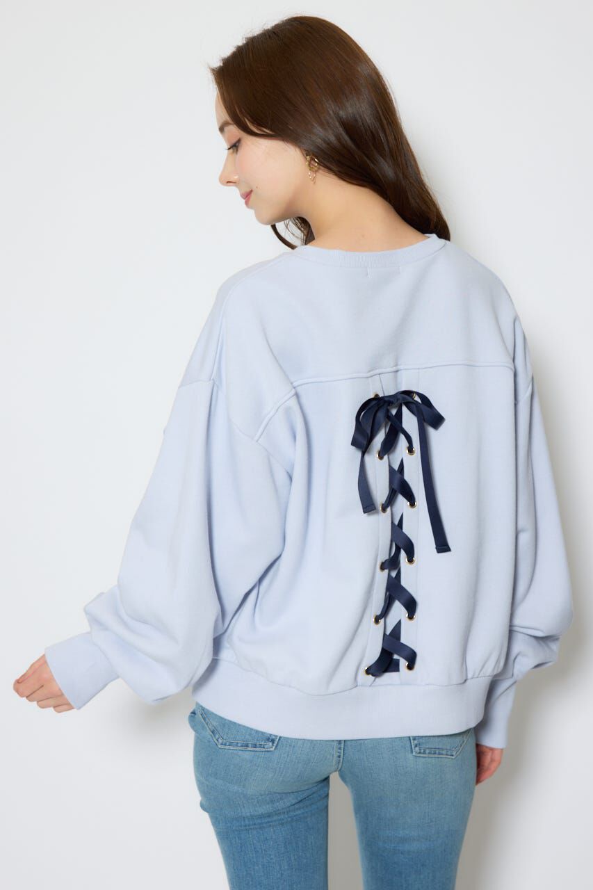 rienda「バックレースアップスウェットトップス」|Tシャツ・カットソー|