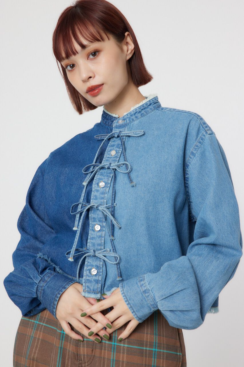 RODEO CROWNS「リボンクロップドシャツ」|シャツ・ブラウス|