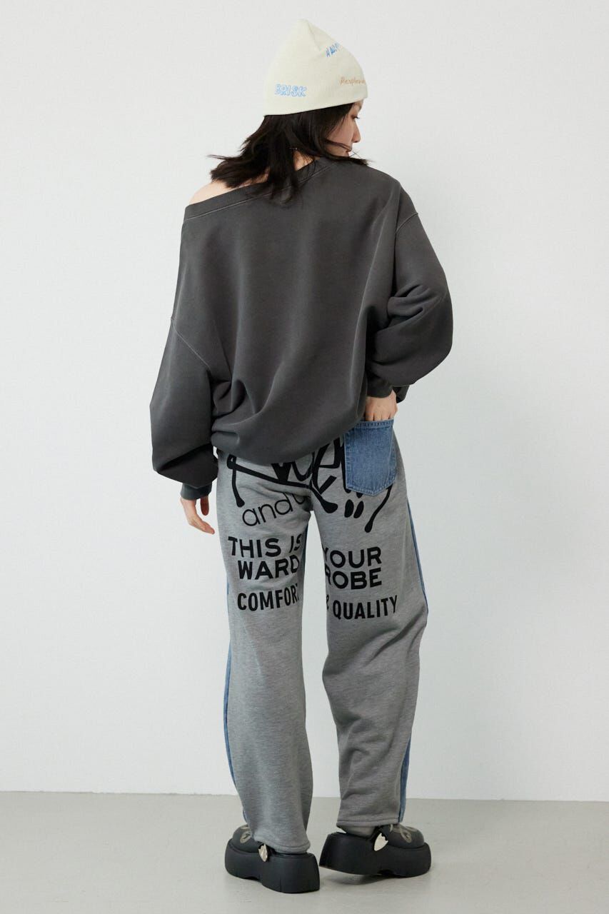 RODEO CROWNS「BIG sign logo コンビパンツ」|デニム|