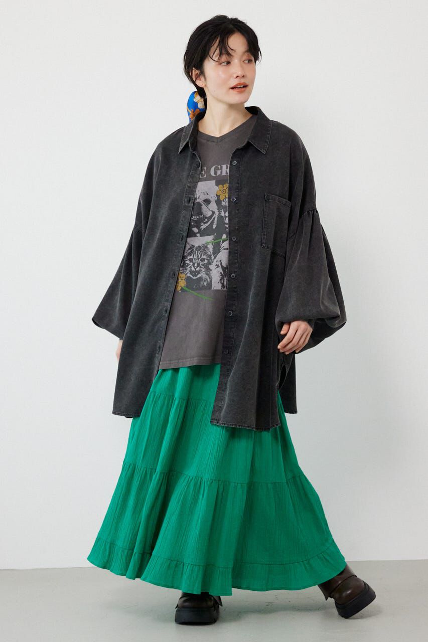 RODEO CROWNS「ボリュームスリーブフレアデニムシャツ」|シャツ・ブラウス|