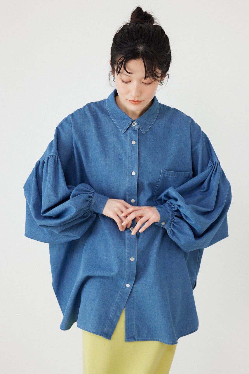 RODEO CROWNS「ボリュームスリーブフレアデニムシャツ」|シャツ・ブラウス|