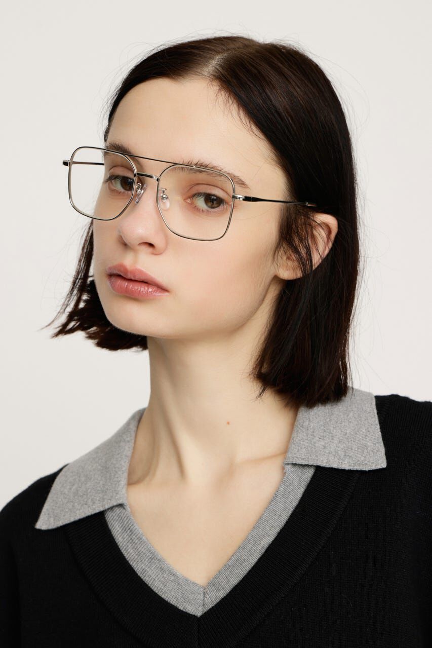 SLY「SQUARE METAL FLAME アイウェア」|メガネ|SLV