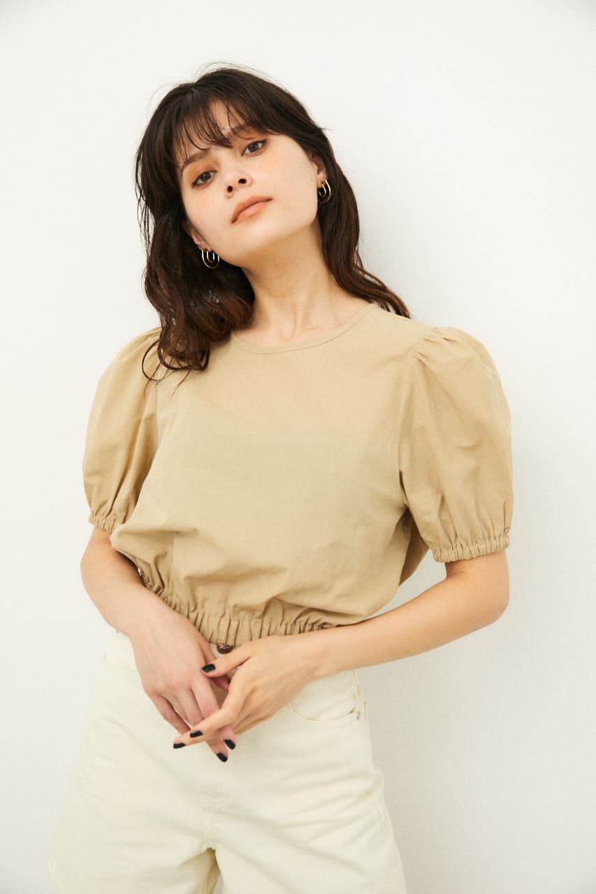 LAGUA GEM「BACK OPEN PUFF TOPS」|シャツ・ブラウス|BEG