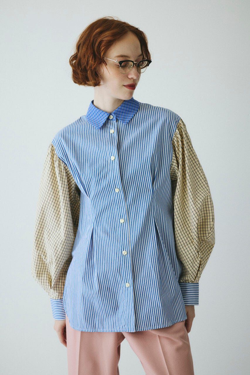 HeRIN.CYE「Ｍix pattern shirt」|シャツ・ブラウス|BLU