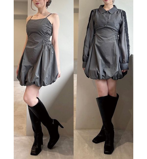 RESEXXY「レースポイントコンビワンピース」|ワンピース|チャコールグレー