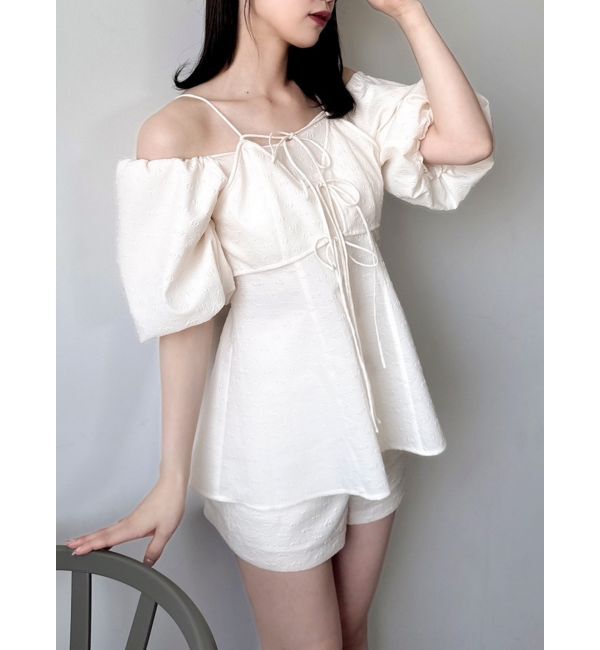 dazzlin「【SETUP】コンパクトジャカードショートパンツ※セットアップ対応」|その他|アイボリー