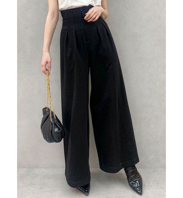 dazzlin「ハイウエストワイドパンツ」|その他|ブラック