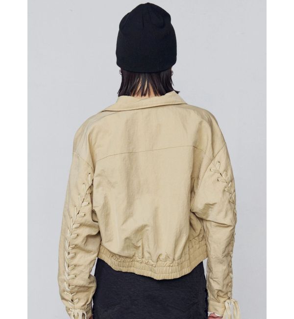 EMODA「バックレースアップショートブルゾン」|ブルゾン・スタジャン|