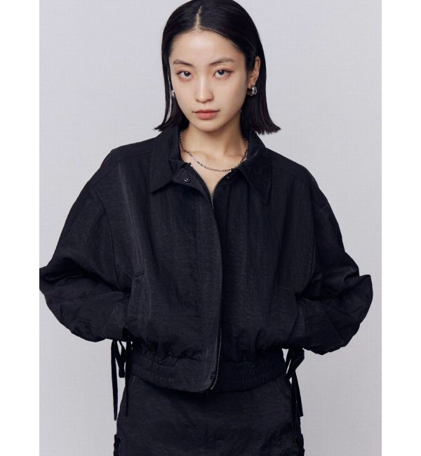 EMODA「バックレースアップショートブルゾン」|ブルゾン・スタジャン|