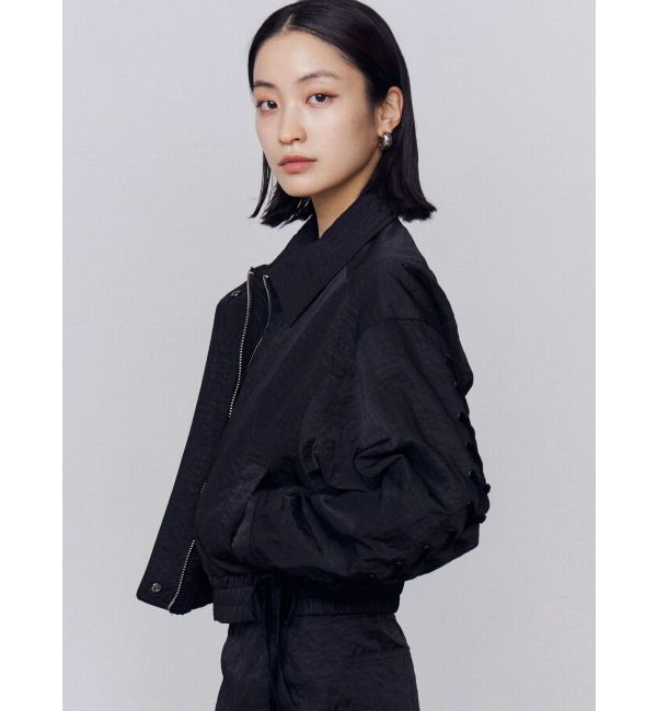 EMODA「バックレースアップショートブルゾン」|ブルゾン・スタジャン|
