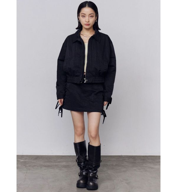 EMODA「バックレースアップショートブルゾン」|ブルゾン・スタジャン|
