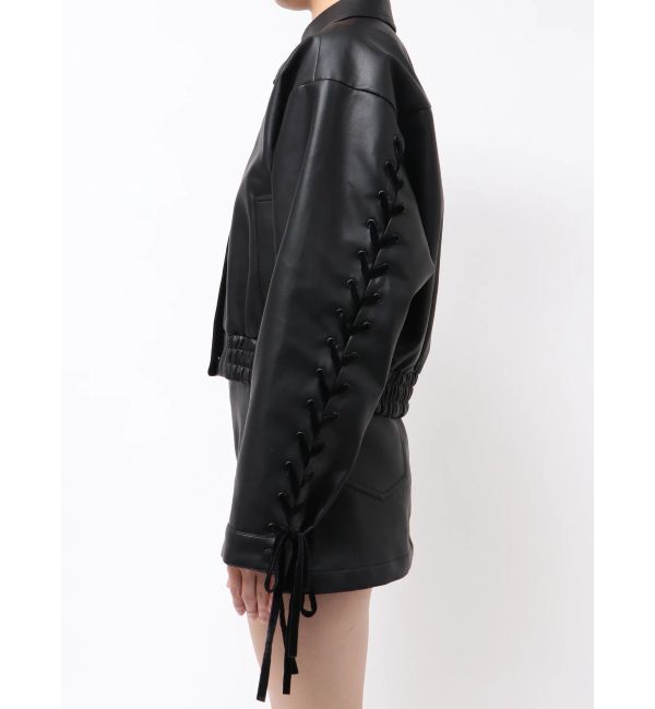 EMODA「バックレースアップショートブルゾン」|ブルゾン・スタジャン|