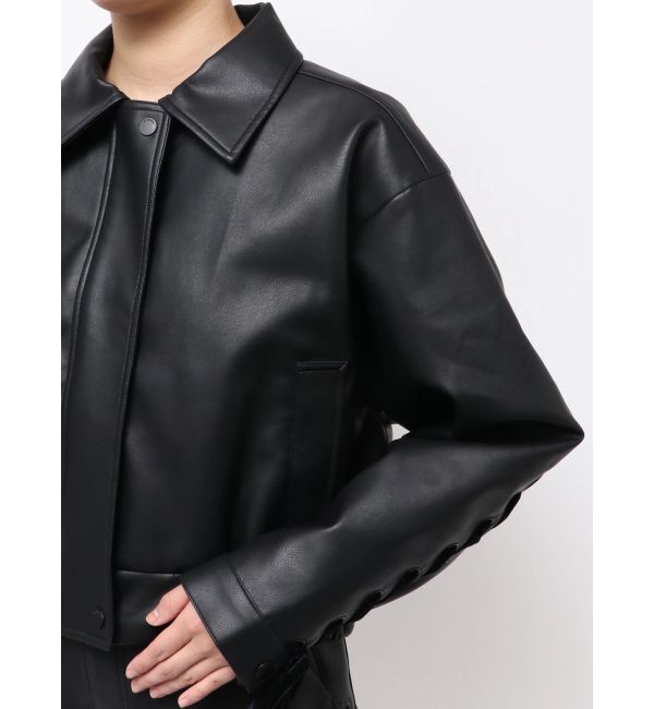 EMODA「バックレースアップショートブルゾン」|ブルゾン・スタジャン|