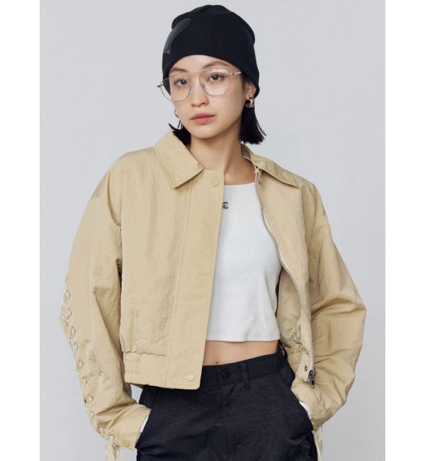 EMODA「バックレースアップショートブルゾン」|ブルゾン・スタジャン|