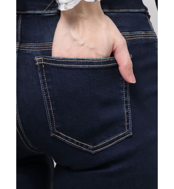 EMODA「カーブレースアップハイウエストフレアパギンス」|デニム|